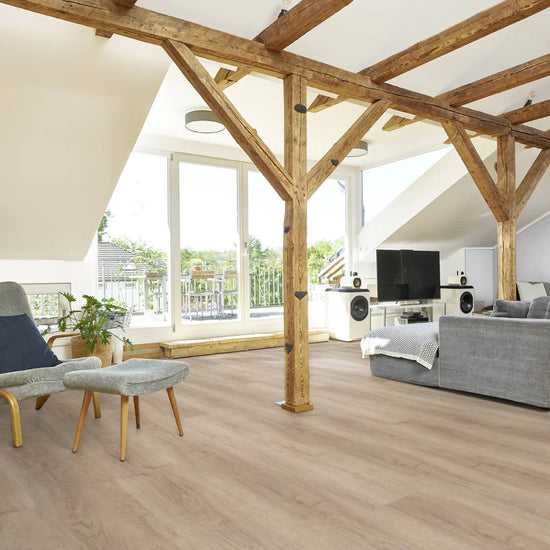 Klick-Vinyl in beige Holzoptik